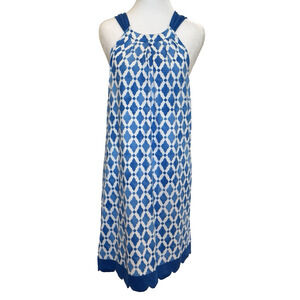 Mud Pie Nautical Sun Dress Size S Coastal Scalloped Hem Geometric Beach Yacht